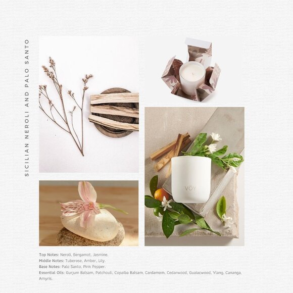 NEW VOY Fragrance Sicilian Neroli Palo Santo Soy Candle Floral Bergamot Gift - Picture 2 of 7
